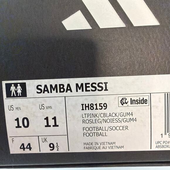 Adidas Unisex Core Black Gum Samba Messi Indoor Soccer Size M10 W11 - Picture 3 of 12